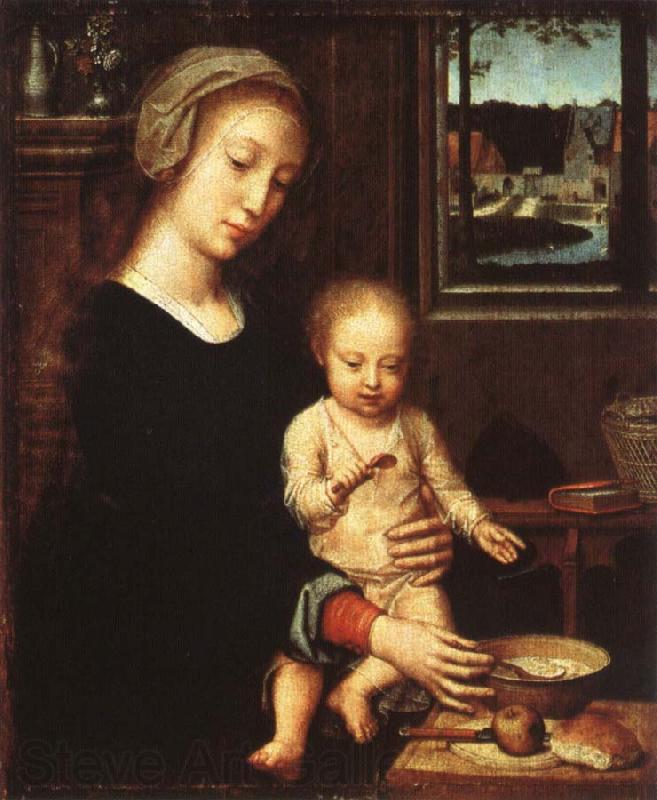 Gerard David The Virgin with the Bowl of Milk Norge oil painting art